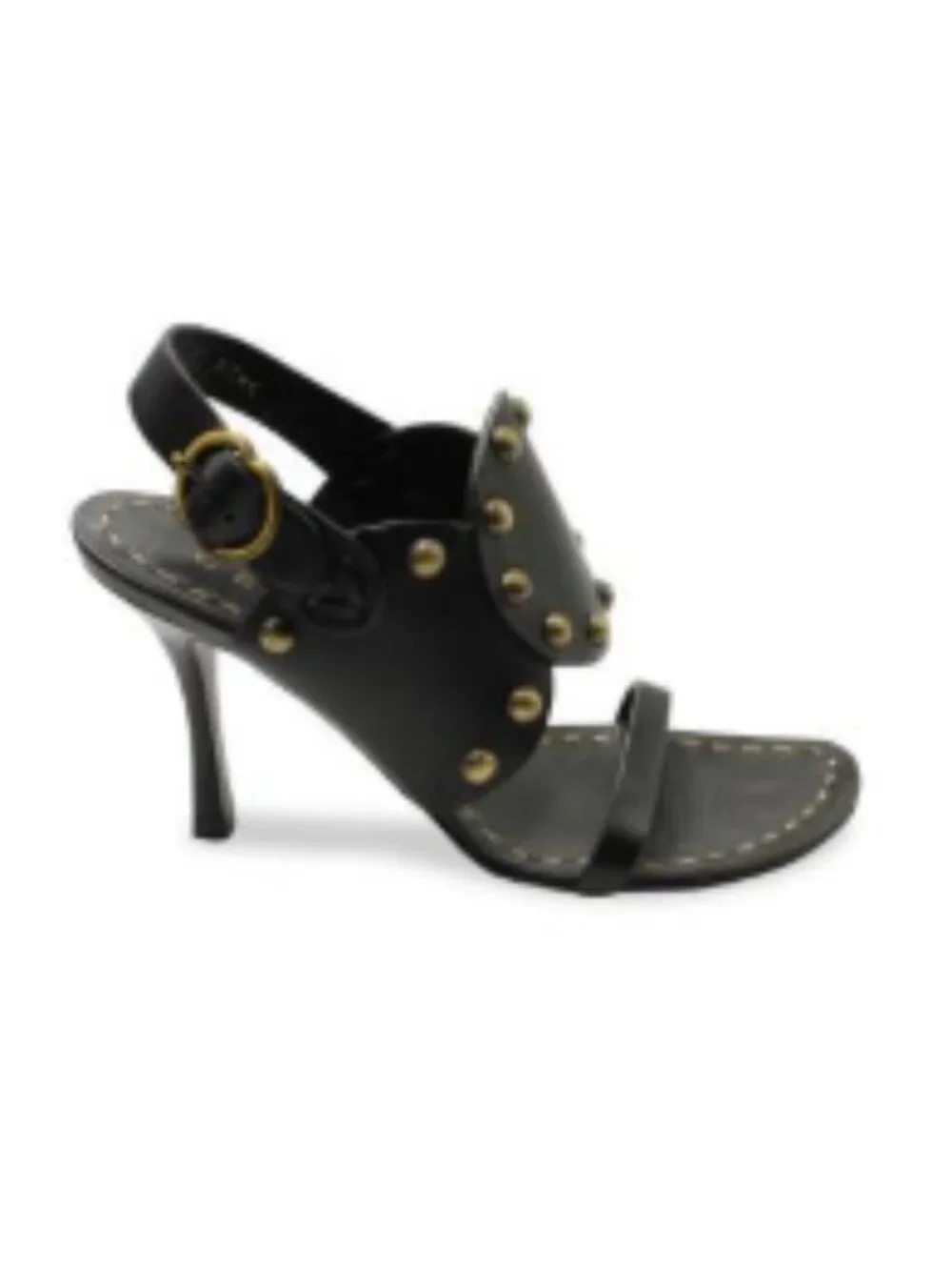 Celine Black Leather Gold Studded Punjab Sandals MSRP approx $1200